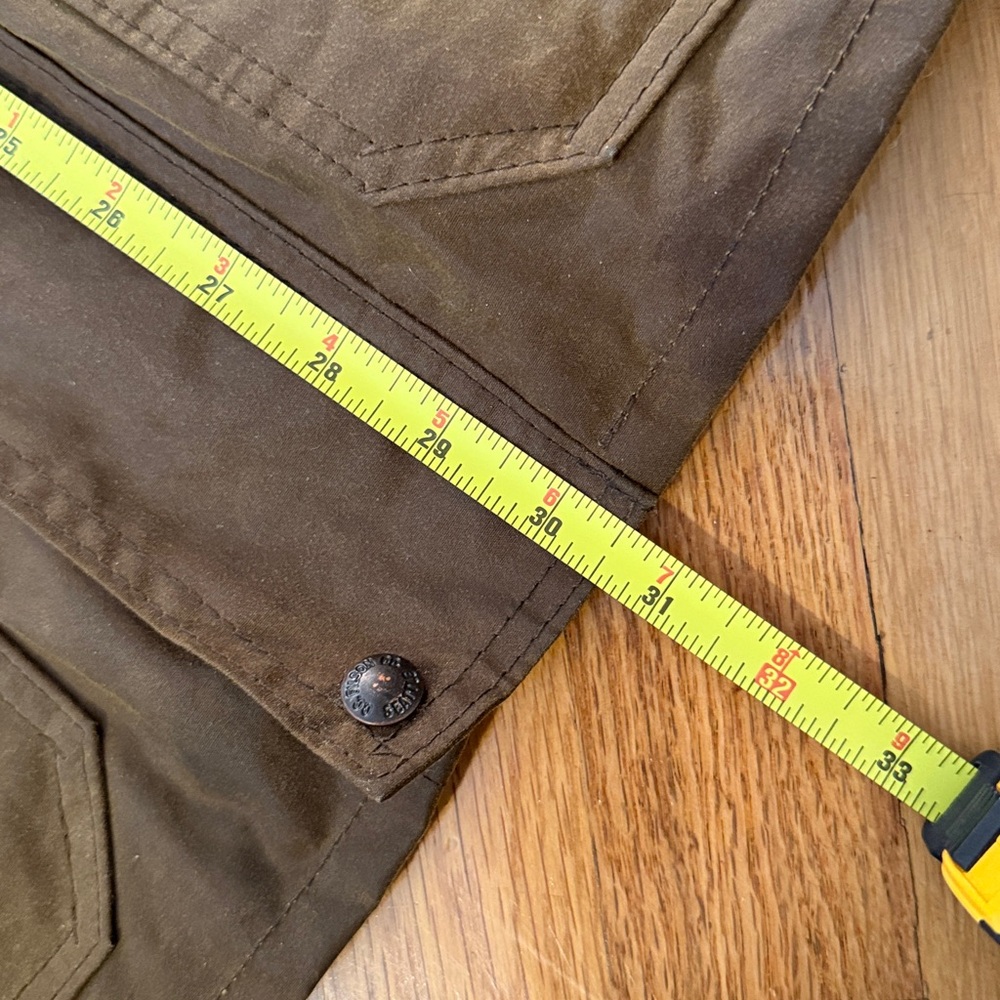 Filson mile marker coat, wax jacket, WITH HOOD dark earth brown size small - Picture 7 of 12